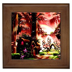 Fantasy Art Story Lodge Girl Rabbits Flowers Framed Tiles by Sapixe