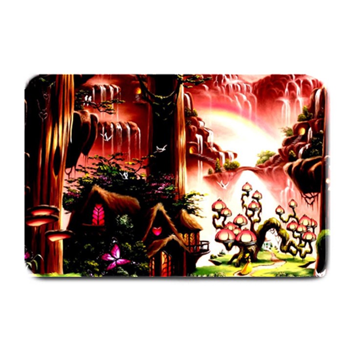 Fantasy Art Story Lodge Girl Rabbits Flowers Plate Mats