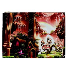 Fantasy Art Story Lodge Girl Rabbits Flowers Cosmetic Bag (xxl)  by Sapixe