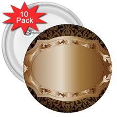 Floral Metal Pattern 3  Buttons (10 Pack)  by Sapixe