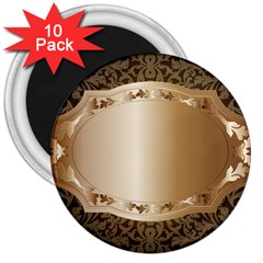 Floral Metal Pattern 3  Magnets (10 Pack)  by Sapixe