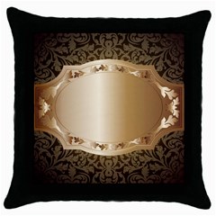 Floral Metal Pattern Throw Pillow Case (black) by Sapixe