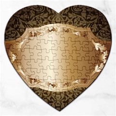 Floral Metal Pattern Jigsaw Puzzle (heart) by Sapixe