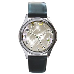 Floral Delight Round Metal Watch by Sapixe