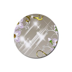 Floral Delight Rubber Coaster (round)  by Sapixe