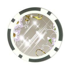 Floral Delight Poker Chip Card Guard by Sapixe