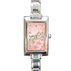 Wonderful Soft Flowers With Floral Elements Rectangle Italian Charm Watch by FantasyWorld7