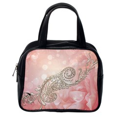 Wonderful Soft Flowers With Floral Elements Classic Handbags (one Side) by FantasyWorld7