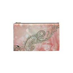 Wonderful Soft Flowers With Floral Elements Cosmetic Bag (small)  by FantasyWorld7