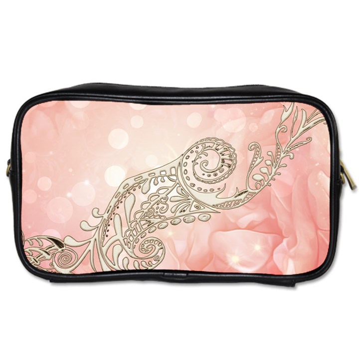 Wonderful Soft Flowers With Floral Elements Toiletries Bags