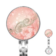 Wonderful Soft Flowers With Floral Elements Stainless Steel Nurses Watch by FantasyWorld7