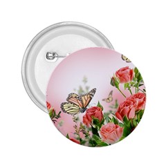 Flora Butterfly Roses 2 25  Buttons by Sapixe