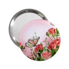 Flora Butterfly Roses 2 25  Handbag Mirrors by Sapixe