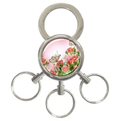 Flora Butterfly Roses 3-ring Key Chains by Sapixe