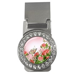 Flora Butterfly Roses Money Clips (cz)  by Sapixe