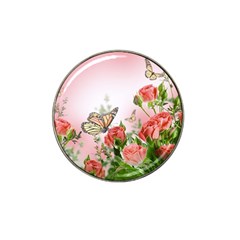 Flora Butterfly Roses Hat Clip Ball Marker by Sapixe