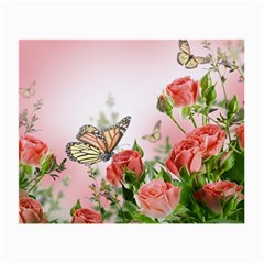 Flora Butterfly Roses Small Glasses Cloth by Sapixe