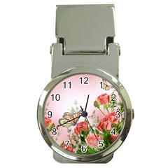 Flora Butterfly Roses Money Clip Watches by Sapixe