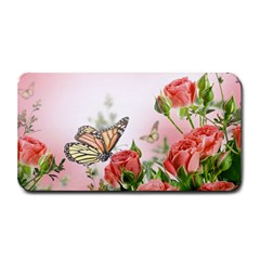 Flora Butterfly Roses Medium Bar Mats by Sapixe