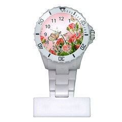 Flora Butterfly Roses Plastic Nurses Watch by Sapixe