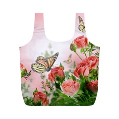 Flora Butterfly Roses Full Print Recycle Bags (m)  by Sapixe