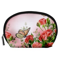 Flora Butterfly Roses Accessory Pouches (large)  by Sapixe