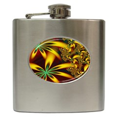 Floral Design Computer Digital Art Design Illustration Hip Flask (6 Oz) by Sapixe