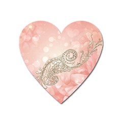 Wonderful Soft Flowers With Floral Elements Heart Magnet by FantasyWorld7