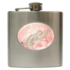 Wonderful Soft Flowers With Floral Elements Hip Flask (6 Oz) by FantasyWorld7