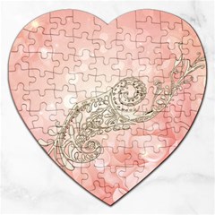 Wonderful Soft Flowers With Floral Elements Jigsaw Puzzle (heart) by FantasyWorld7