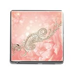 Wonderful Soft Flowers With Floral Elements Memory Card Reader (Square) Front