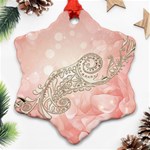 Wonderful Soft Flowers With Floral Elements Snowflake Ornament (Two Sides) Front