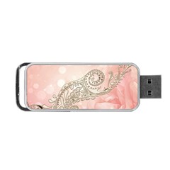 Wonderful Soft Flowers With Floral Elements Portable Usb Flash (two Sides) by FantasyWorld7