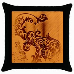 Floral Vintage Throw Pillow Case (black) by Sapixe