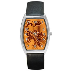 Floral Vintage Barrel Style Metal Watch by Sapixe