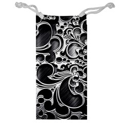 Floral High Contrast Pattern Jewelry Bag by Sapixe