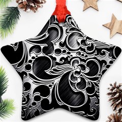 Floral High Contrast Pattern Star Ornament (two Sides) by Sapixe