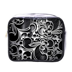 Floral High Contrast Pattern Mini Toiletries Bags by Sapixe