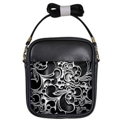 Floral High Contrast Pattern Girls Sling Bags by Sapixe