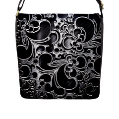 Floral High Contrast Pattern Flap Messenger Bag (l)  by Sapixe