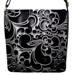 Floral High Contrast Pattern Flap Messenger Bag (s) by Sapixe