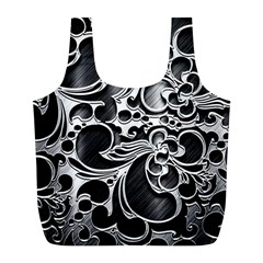 Floral High Contrast Pattern Full Print Recycle Bags (l)  by Sapixe