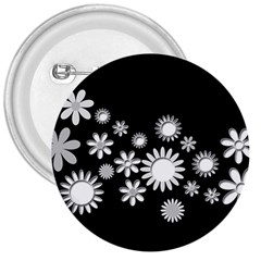 Flower Power Flowers Ornament 3  Buttons by Sapixe