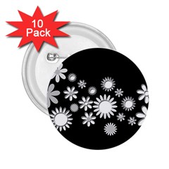 Flower Power Flowers Ornament 2 25  Buttons (10 Pack)  by Sapixe