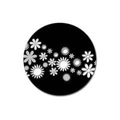 Flower Power Flowers Ornament Magnet 3  (round) by Sapixe