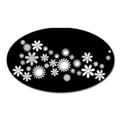 Flower Power Flowers Ornament Oval Magnet by Sapixe