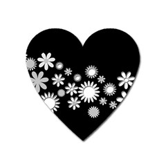 Flower Power Flowers Ornament Heart Magnet by Sapixe