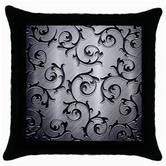 Floral Throw Pillow Case (black) by Sapixe