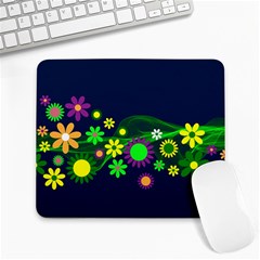 Flower Power Flowers Ornament Large Mousepads by Sapixe