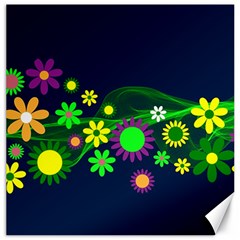 Flower Power Flowers Ornament Canvas 16  X 16   by Sapixe